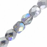 Abalorios facetadas cristal Checo Fire Polished 3mm - Crystal silver rainbow